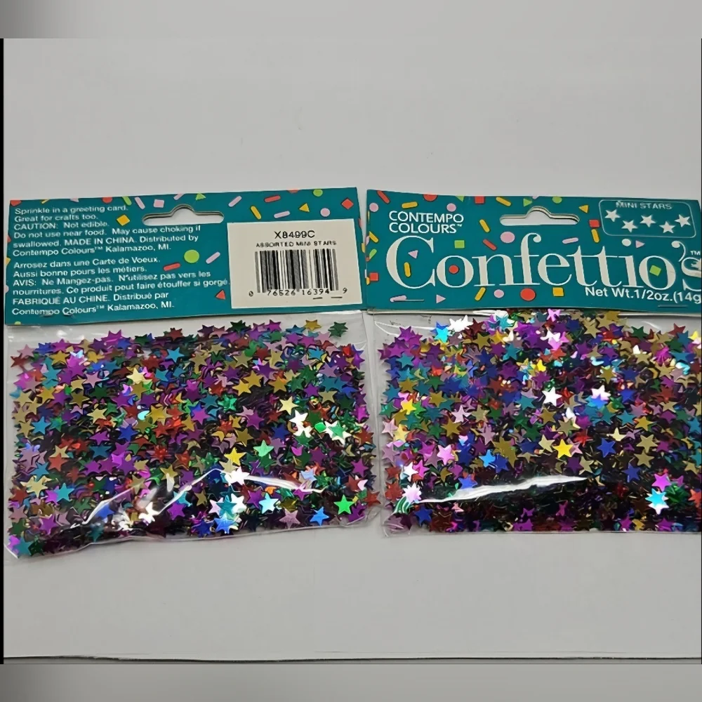 2 Packs of Confettios Multi-Color Mini Stars